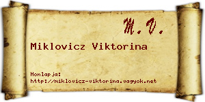 Miklovicz Viktorina névjegykártya